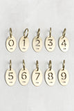 Brass Number Tag Keychain