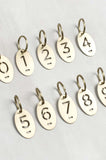 Brass Number Tag Keychain