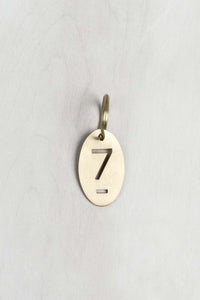 Brass Number Tag Keychain