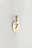 Brass Number Tag Keychain